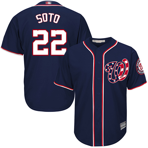 Washington Nationals #22 Juan Soto Navy Blue New Cool Base Stitched Jersey Men's