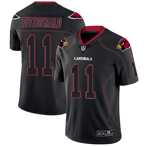 Cardinals #11 Larry Fitzgerald Lights Out Black Men's Stitched Limited Rush Jersey