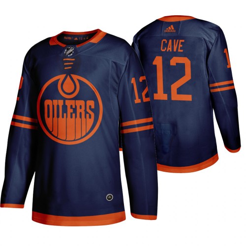 Edmonton Edmonton Oilers #12 Colby Cave Blue 2019-20 Third Alternate Jersey Men's