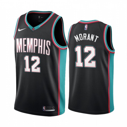 Memphis Grizzlies #12 Ja Morant Black Mens Hardwood Classic Jersey Black Mens