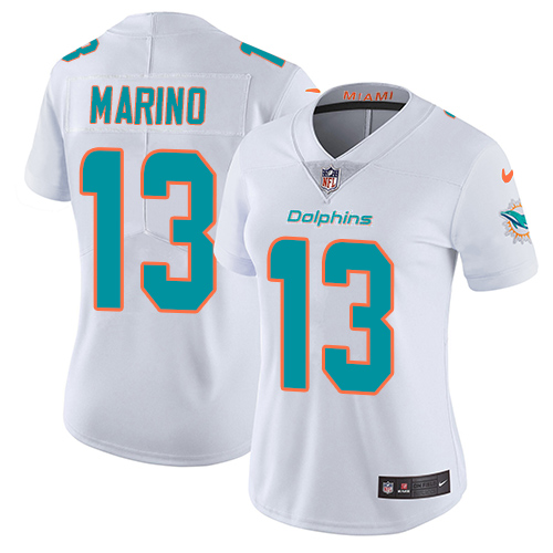 Dolphins #13 Dan Marino White Women's Stitched Vapor Untouchable Limited Jersey