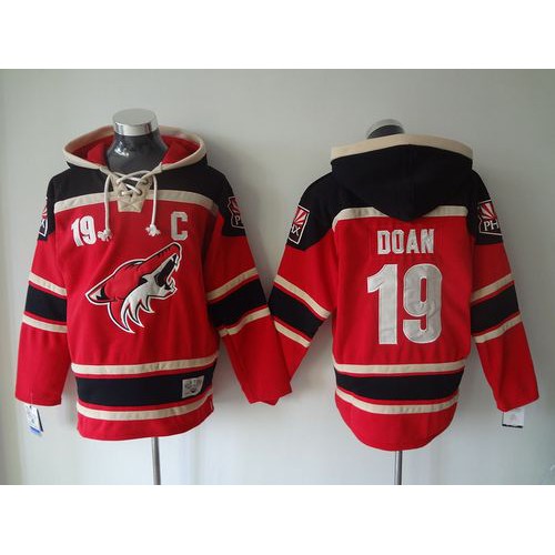 Arizona Coyotes #19 Shane Doan Red Sawyer Hooded Sweatshirt Stitched Jersey Men's