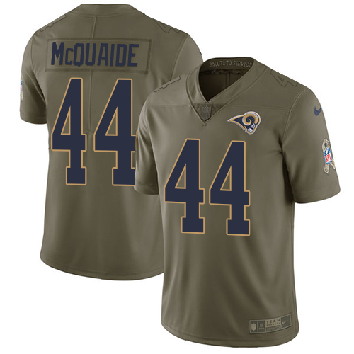 Los Angeles Rams #44 Jacob McQuaide Olive Men's Stitched Limited 2017 Salute to Service Jersey Men's