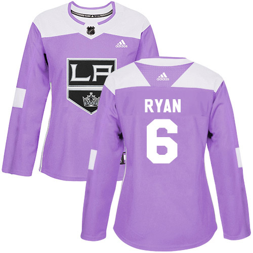 Adidas Los Angeles Kings #6 Joakim Ryan Purple Authentic Fights Cancer Women's Stitched Jersey Womens