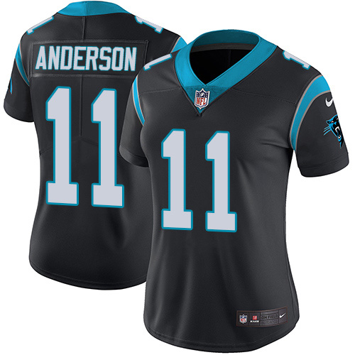 Carolina Panthers #11 Robby Anderson Black Team Color Women's Stitched Vapor Untouchable Limited Jersey Womens