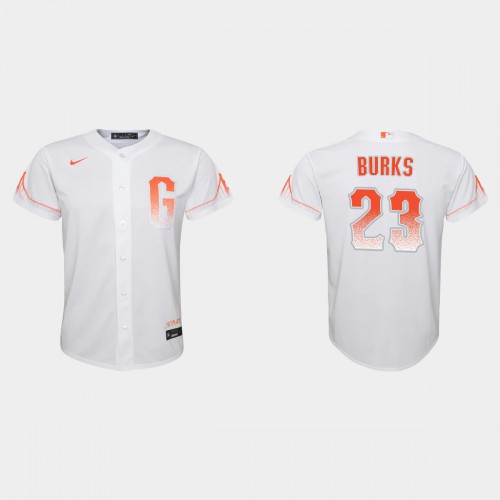 San Francisco San Francisco Giants #23 Ellis Burks Youth 2021 City Connect White Jersey Youth