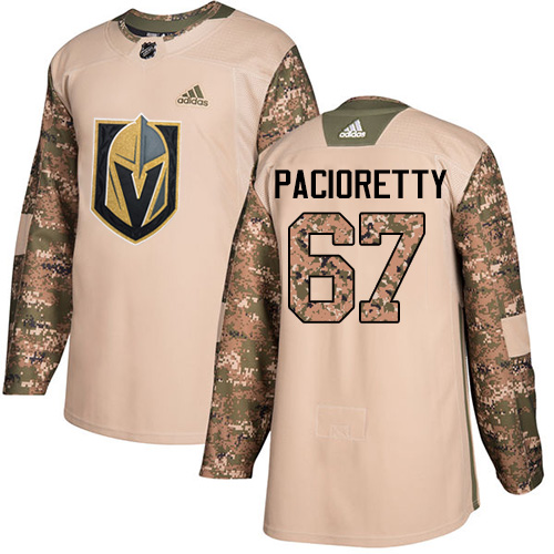 Adidas Golden Vegas Golden Knights #67 Max Pacioretty Camo Authentic 2017 Veterans Day Stitched Jersey Men's