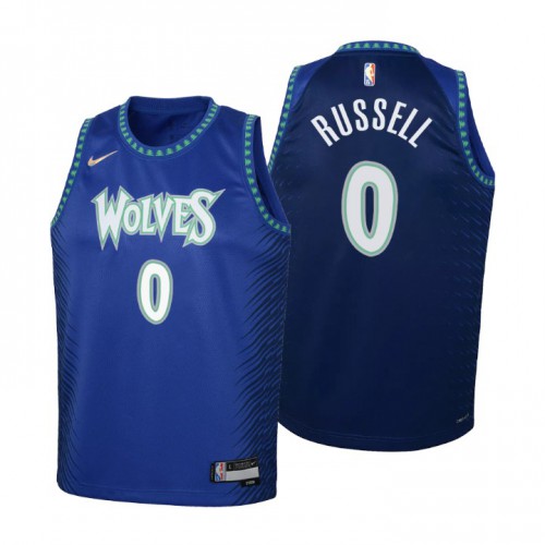 Minnesota Minnesota Timberwolves #0 DAngelo Russell Youth Blue 2021/22 Swingman Jersey - City Edition Youth