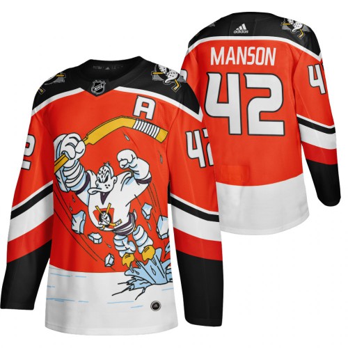 Anaheim Anaheim Ducks #42 Josh Manson Red Men's Adidas 2020-21 Reverse Retro Alternate Jersey Men's