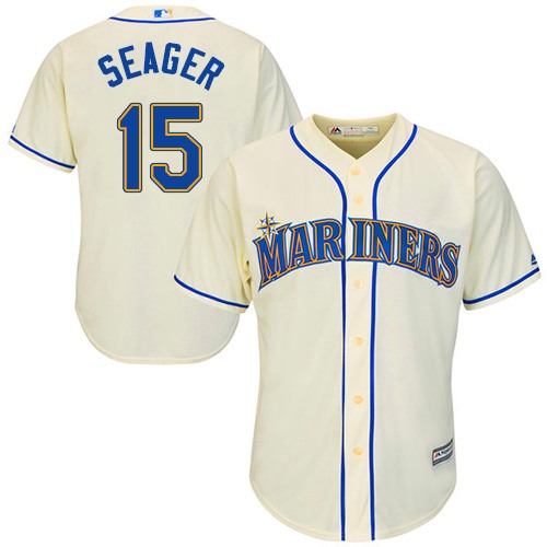 Seattle Mariners #15 Kyle Seager Cream Cool Base Stitched Youth Jersey Youth
