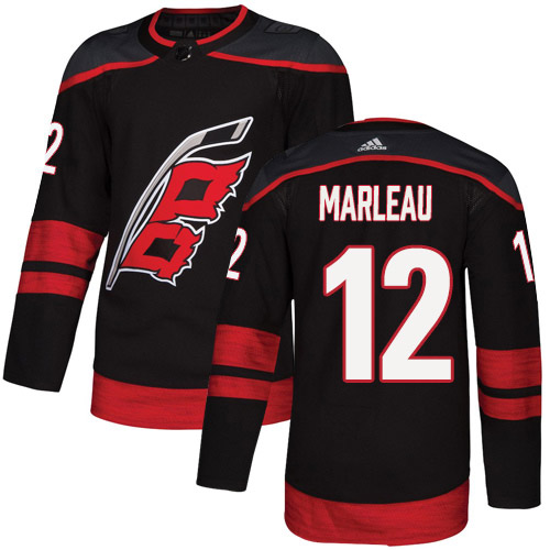 Adidas Carolina Hurricanes #12 Patrick Marleau Black Alternate Authentic Stitched Jersey Men's