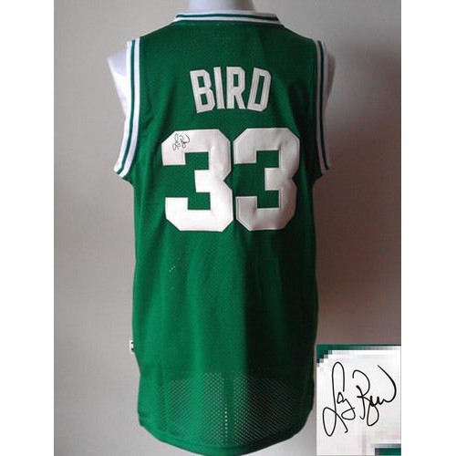Revolution 30 Autographed Boston Celtics #33 Larry Bird Green Stitched Jersey Mens
