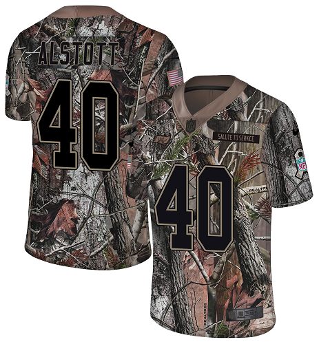 Buccaneers #40 Mike Alstott Camo Youth Stitched Limited Rush Realtree Jersey