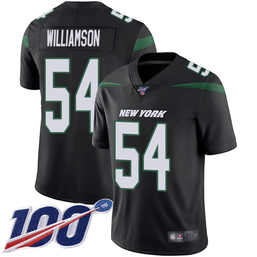 New York Jets #54 Avery Williamson Black Alternate Men's Stitched 100th Season Vapor Limited Jersey Men's