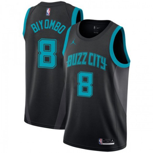 Charlotte Hornets #8 Bismack Biyombo Black Youth Jordan Swingman City Edition 2018/19 Jersey Youth