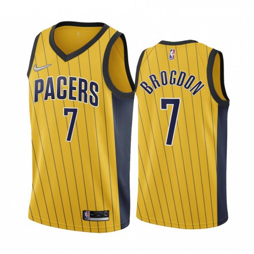 Indiana Indiana Pacers #7 Malcolm Brogdon Gold Youth Swingman 2020-21 Earned Edition Jersey Youth