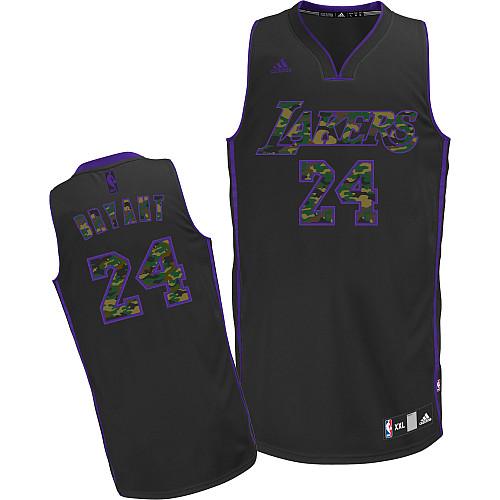 Los Angeles Lakers #24 Kobe Bryant Black Camo Fashion Stitched Jersey Mens