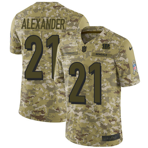 Cincinnati Bengals #21 Mackensie Alexander Camo Men's Stitched Limited 2018 Salute To Service Jersey Men's