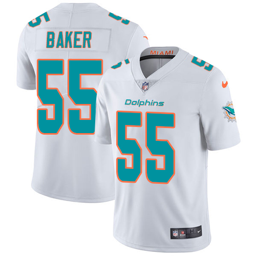 Miami Dolphins #55 Jerome Baker White Men's Stitched Vapor Untouchable Limited Jersey Men's
