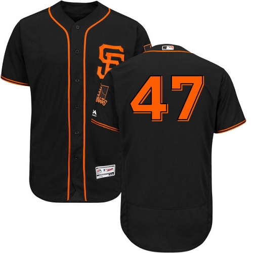 San Francisco Giants #47 Johnny Cueto Black Flexbase Authentic Collection Alternate Stitched Jersey Men's