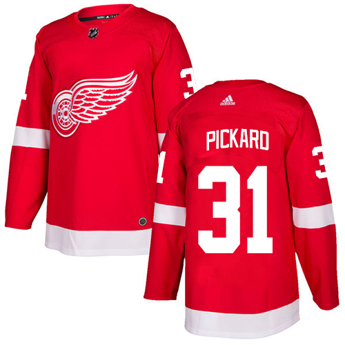 Adidas Detroit Red Wings #31 Calvin Pickard Red Home Authentic Stitched Youth Jersey Youth