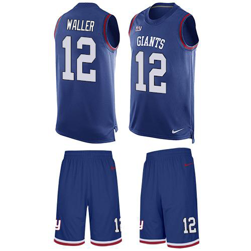 Giants #12 Darren Waller Royal Blue Team Color Men's Stitched Limited Tank Top Suit Jersey