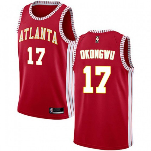 Atlanta Hawks #17 Onyeka Okongwu Red Swingman Statement Edition Jersey Mens