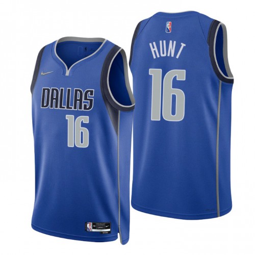 Dallas Mavericks #16 Feron Hunt Blue Mens 2021-22 75th Anniversary Diamond Swingman Jersey - Icon Edition Mens