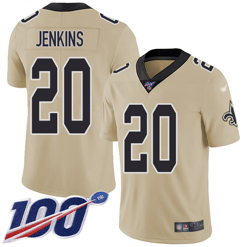 New Orleans Saints #20 Janoris Jenkins Gold Men's Stitched Limited Inverted Legend 100th Season Jersey Men's