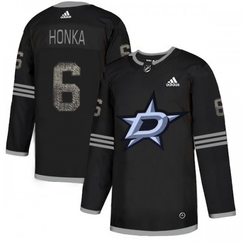 Adidas Dallas Stars #6 Julius Honka Black Authentic Classic Stitched Jersey Men's