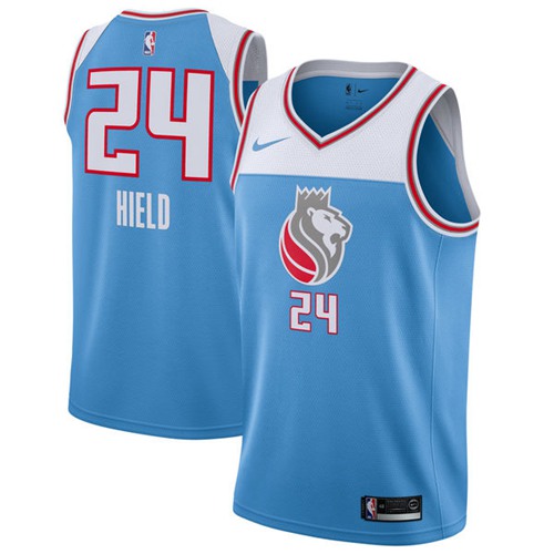 Sacramento Kings #24 Buddy Hield Blue Swingman City Edition Jersey Mens