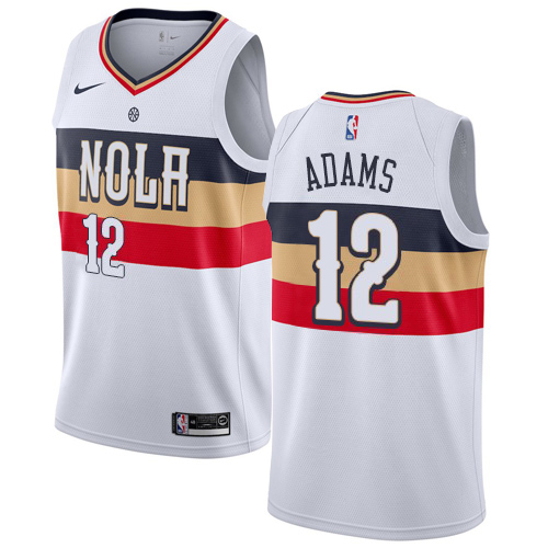 New Orleans Pelicans #12 Steven Adams White Womens Swingman Earned Edition Jersey Womens