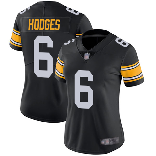 Pittsburgh Steelers #6 Devlin Hodges Black Alternate Women's Stitched Vapor Untouchable Limited Jersey Womens