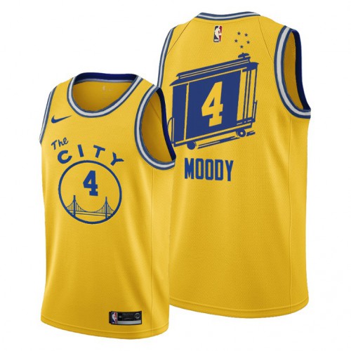 Golden State Golden State Warriors #4 Moses Moody Gold Mens Jersey Mens