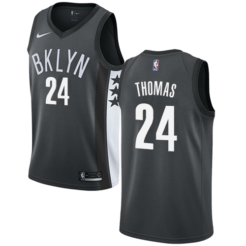 Nets #24 Cam Thomas Gray Swingman Statement Edition Jersey