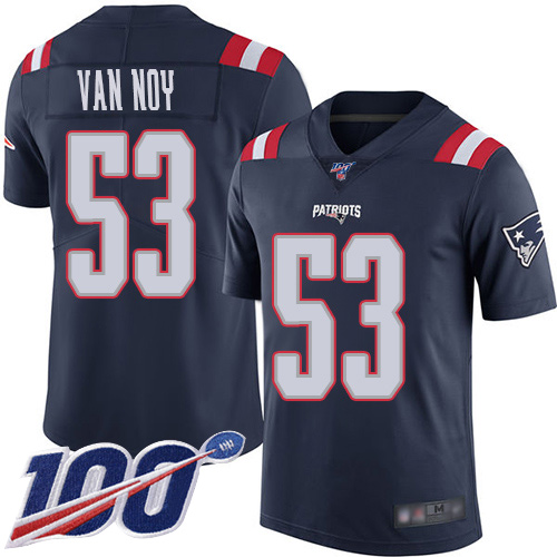 New England Patriots #53 Kyle Van Noy Navy Blue Men's Stitched Limited Rush 100th Season Jersey Men's