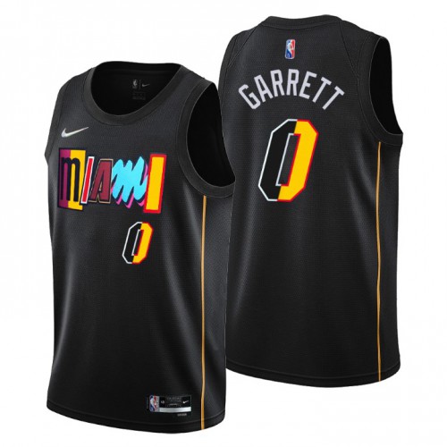 Miami Miami Heat #0 Marcus Garrett Mens Black 2021/22 Swingman Jersey - City Edition Mens