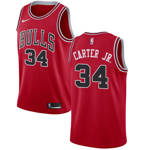 Chicago Bulls #34 Wendell Carter Jr. Red Swingman Icon Edition Jersey Mens