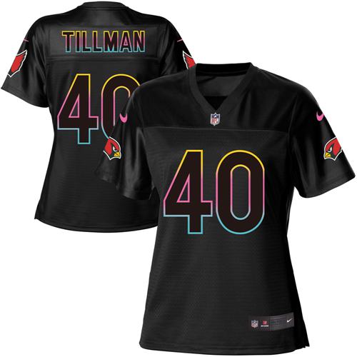 Cardinals #40 Pat Tillman Black Women's Fashion Game Jersey