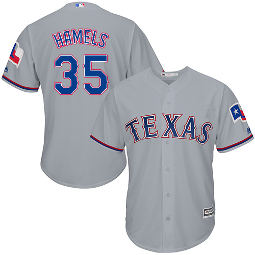 Texas Rangers #35 Cole Hamels Grey Cool Base Stitched Youth Jersey Youth