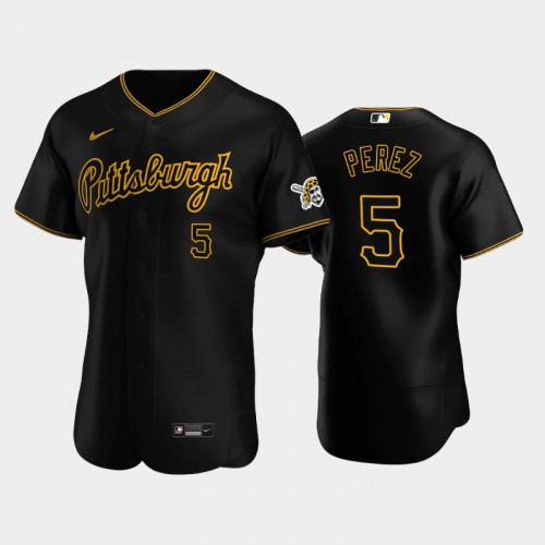 Pittsburgh Pittsburgh Pirates #5 Michael Perez Authentic Men's Alternate Jersey - Black Men's