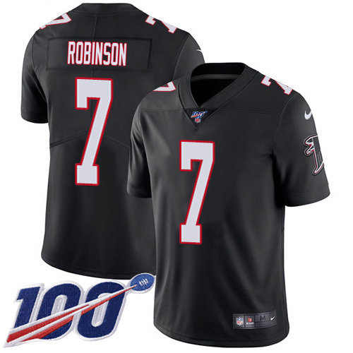 Falcons #7 Bijan Robinson Black Alternate Stitched Youth 100th Season Vapor Untouchable Limited Jersey