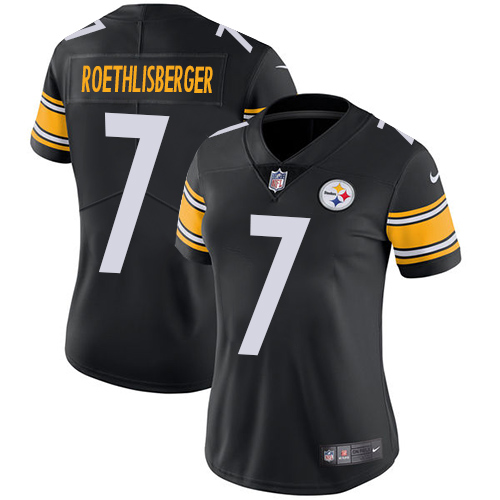 Pittsburgh Steelers #7 Ben Roethlisberger Black Team Color Women's Stitched Vapor Untouchable Limited Jersey Womens
