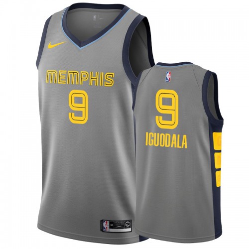 Memphis Grizzlies #9 Andre Iguodala Gray City Edition Mens Jersey Mens