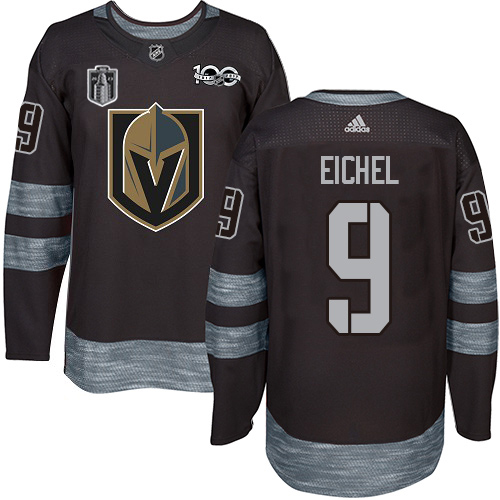 Adidas Golden Knights #9 Jack Eichel Black Youth 2023 Stanley Cup Final Patch 100th Anniversary Stitched Jersey