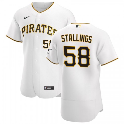 Pittsburgh Pittsburgh Pirates #58 Jacob Stallings Men's White Home 2020 Authentic Player Jersey Men's