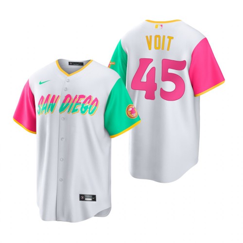 San Diego San Diego Padres #45 Luke Voit 2022 City Connect Men's Games Jersey - White Men's