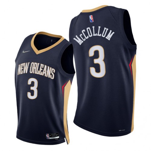 New Orleans Pelicans #3 C.J. McCollum Womens 2021-22 75th Diamond Anniversary Jersey Navy Womens