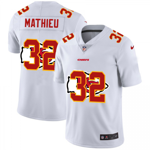 Kansas City Kansas City Chiefs #32 Tyrann Mathieu White Men's Team Logo Dual Overlap Limited Jersey Men's