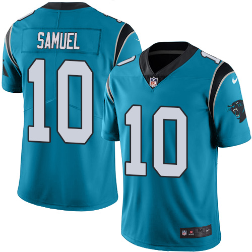 Carolina Panthers #10 Curtis Samuel Blue Youth Stitched Limited Rush Jersey Youth